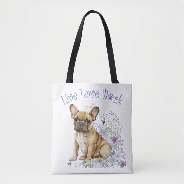 Bulldog Floral Tasche (Vorderseite)