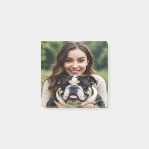 Bulldog-Foto hinzufügen Personalisieren Anpassen Post-it Klebezettel