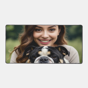 Bulldog-Foto hinzufügen Personalisieren Anpassen Schreibtischunterlage
