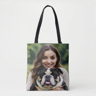 Bulldog-Foto hinzufügen Personalisieren Anpassen Tasche