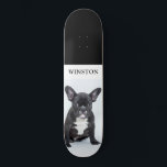 Bulldog-Foto Skateboard<br><div class="desc">Fahren Sie mit Ihrem Hund auf Skateboard oder mit Ihnen? Fügen Sie einfach das Foto und den Namen Ihres Hundes zu diesem coolen modernen Skateboard hinzu.</div>