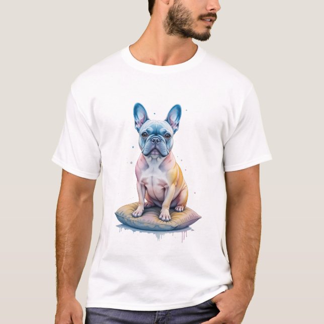 Bulldog Francés Colorido y Artístico  T-Shirt (Vorderseite)