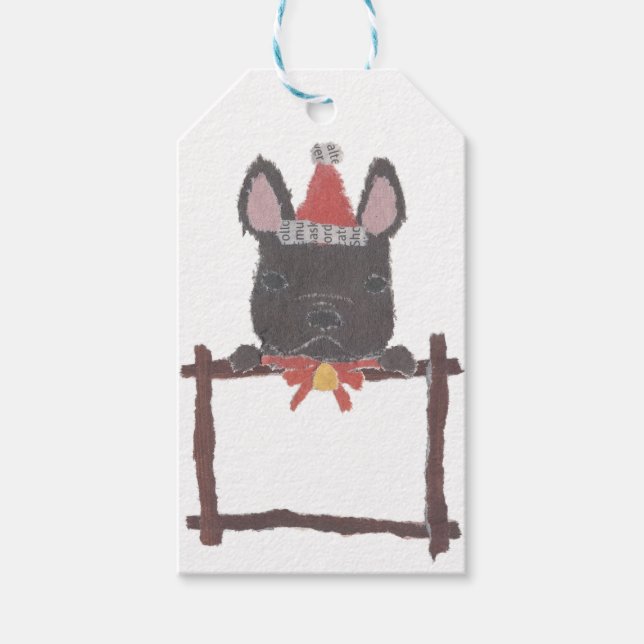 Bulldog, Französisch Geschenkanhänger (Vorderseite)