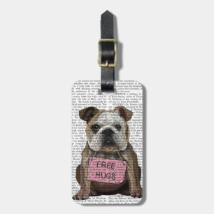 Bulldog-freie Hugs Gepäckanhänger
