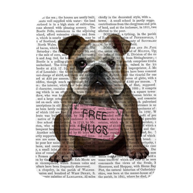 Bulldog-freie Hugs Magnet (Vertikal)