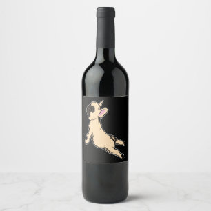 Bulldog Frenchie Lovely Yoga Niedlich Dog Gift Weinetikett