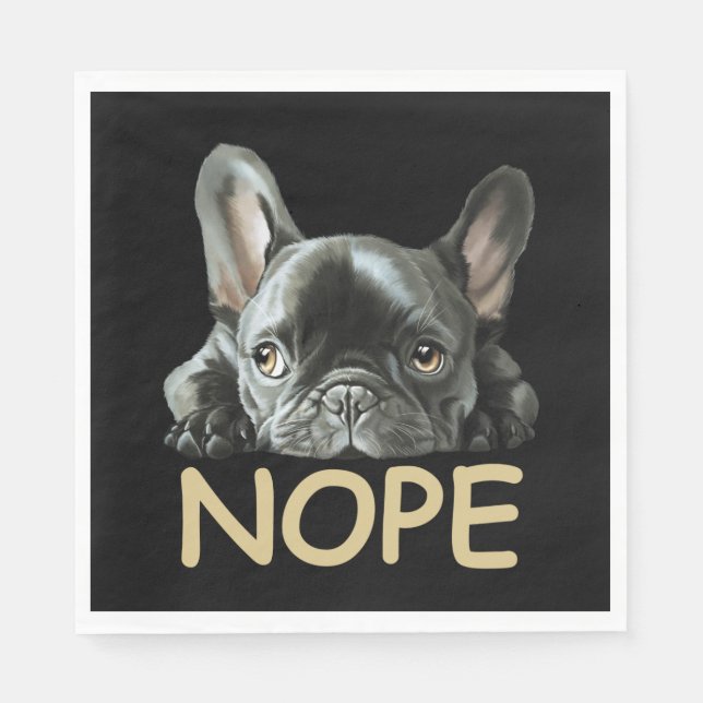 Bulldog | Frenchie Nope Gifts Serviette (Vorderseite)