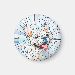 Bulldog - Frenchie - Pastellmosaik Magnet
