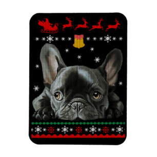 Bulldog   Frohe Weihnachten mit Franchie Magnet