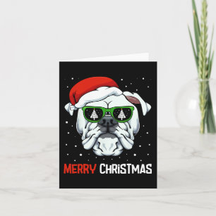 Bulldog Frohe Weihnachten Pajama Niedlich Hund Wei Karte