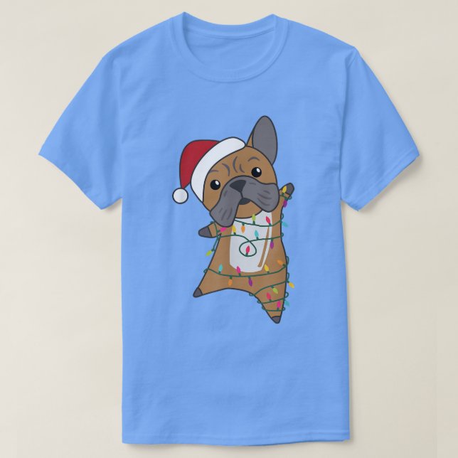 Bulldog Frohe Weihnachts-Fee Lights Sweet Animals T-Shirt (Design vorne)