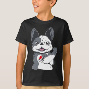 Bulldog Funny I Liebe Mama Tattoo T-Shirt