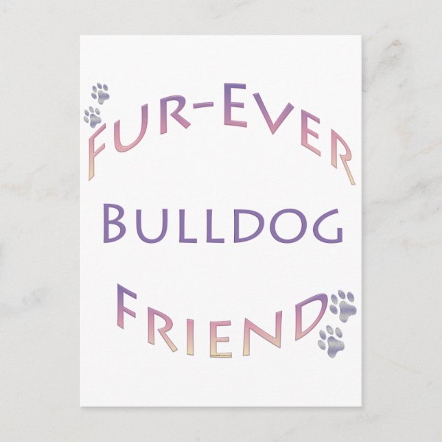 Bulldog Furever Postkarte (Vorderseite)