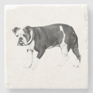 Bulldog-Gelassenheit, subtile Schichten Steinuntersetzer