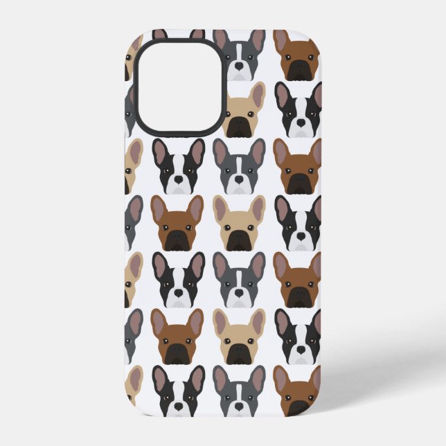 Bulldog Gemustert iPhone 12 Pro Hülle (Rückseite)
