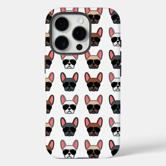 Bulldog-Gemustertes Telefon iPhone 16 Pro Hülle (Rückseite)