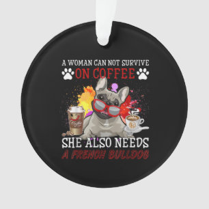 Bulldog-Geschenk  Kaffee Sie auch Französisch Bull Ornament