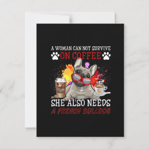 Bulldog-Geschenk   Kaffee Sie braucht auch Französ Dankeskarte
