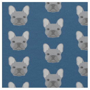 Bulldog-Gesichter der grauen französischen Marine Stoff