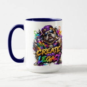 Bulldog-Graffiti-Künstler schafft Legacy-Straßenku Tasse