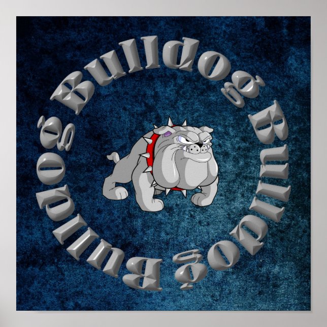 BULLDOG GRAY CARTOON POSTER (Vorne)