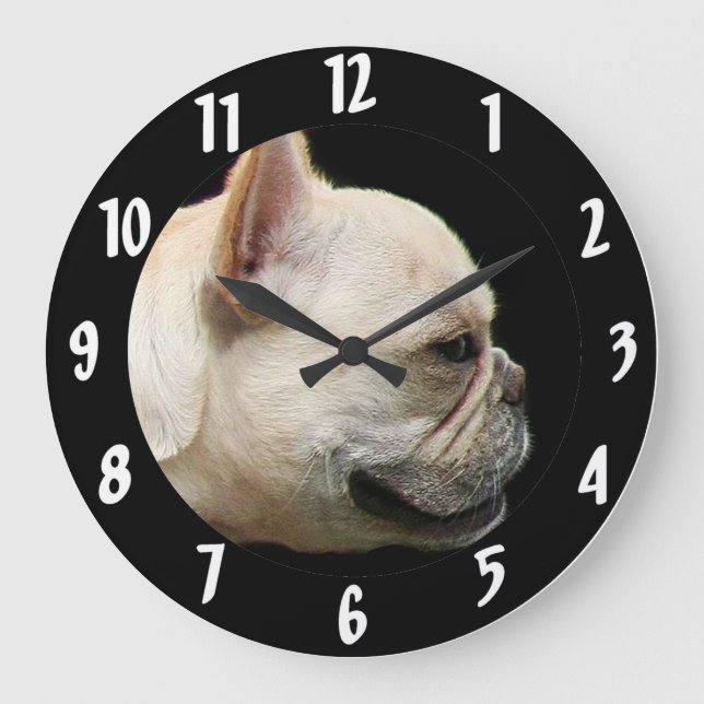 Bulldog Große Wanduhr (Vorderseite)