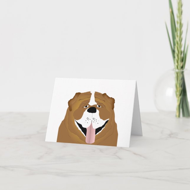 Bulldog-Grußkarte Feiertagskarte (Vorderseite)