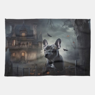Bulldog Halloween Beängstigend Geschirrtuch
