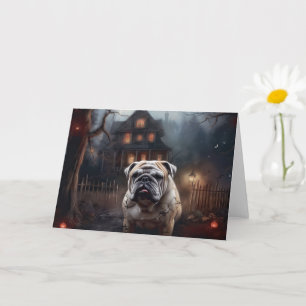 Bulldog Halloween Beängstigend Karte