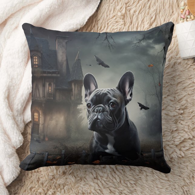 Bulldog Halloween Beängstigend Kissen (Decke)