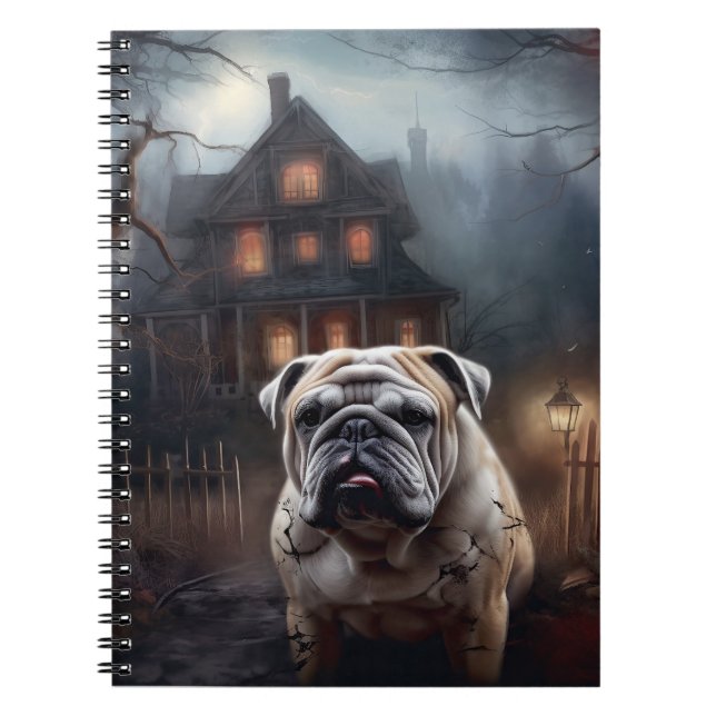 Bulldog Halloween Beängstigend Notizblock (Vorderseite)