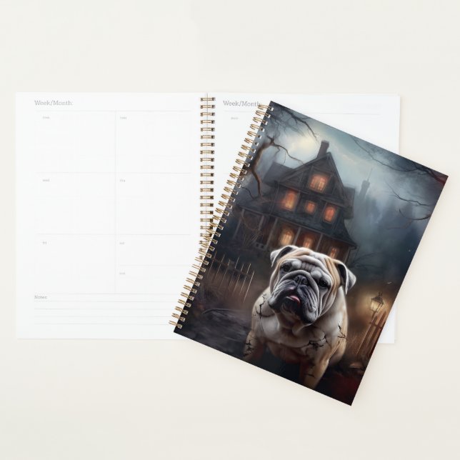Bulldog Halloween Beängstigend Planer (Anzeige)