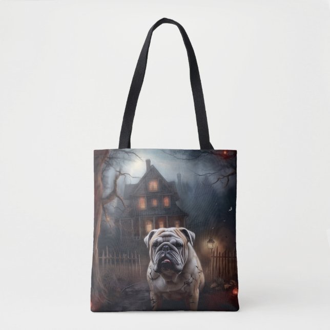 Bulldog Halloween Beängstigend Tasche (Vorderseite)