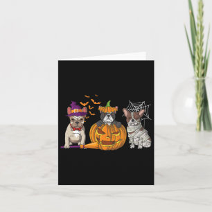 Bulldog Halloween Mummy Pumpkin Fun Hund Liebe Karte