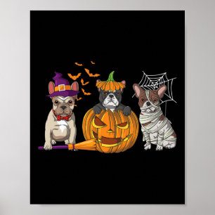 Bulldog Halloween Mummy Pumpkin Fun Hund Liebe Poster