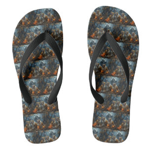 Bulldog Halloween Nacht Hunde Delight Flip Flops