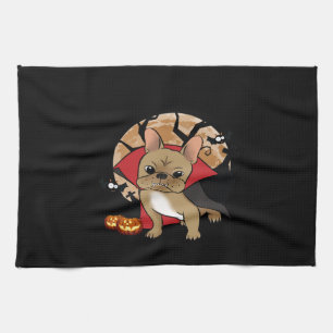 Bulldog   Halloween Pumpkin Frenchie Hexe Geschirrtuch