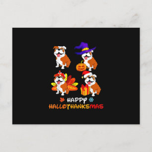 Bulldog Halloween und frohe Weihnachten Frohes Hal