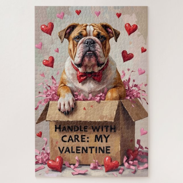Bulldog Handle With Care Valentine's Gift Box (Vertikal)