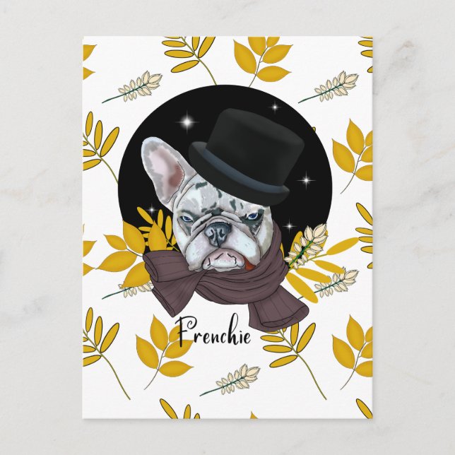 Bulldog-Handsome Frenchie Postkarte (Vorderseite)