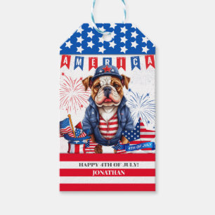 Bulldog Happy 4. Juli America Independence Day Geschenkanhänger