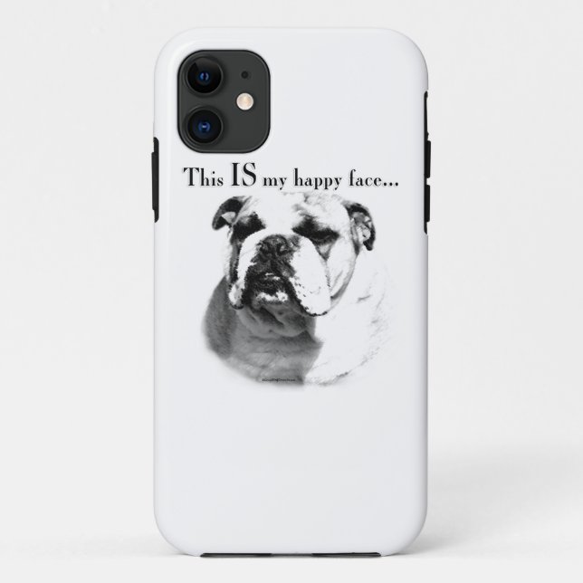 Bulldog Happy Face Case-Mate iPhone Hülle (Rückseite)