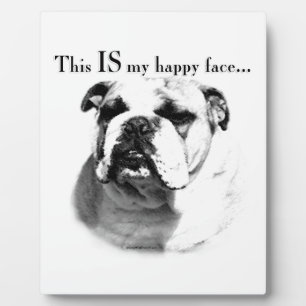 Bulldog Happy Face Fotoplatte