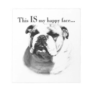 Bulldog Happy Face Notizblock