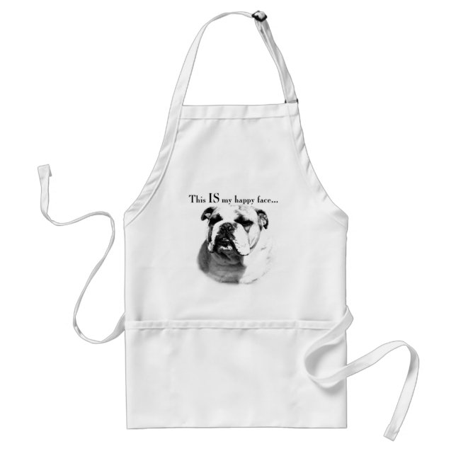 Bulldog Happy Face Schürze (Vorne)