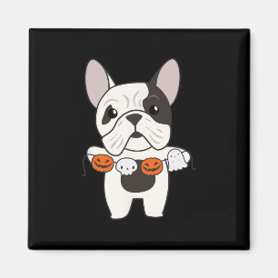 Bulldog Happy Halloween Pumpkin Hunde Halloween Magnet