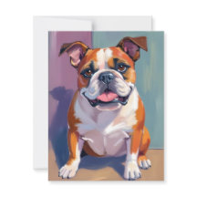 Bulldog-Haustiermalerei Whimsical-Wasserfarben-Hun