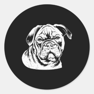 Bulldog Head Runder Aufkleber