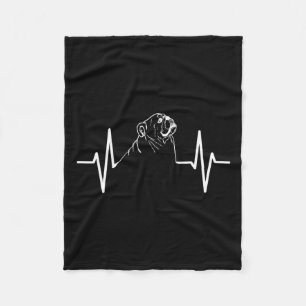 Bulldog Heartbeat Fleecedecke