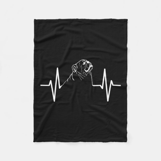Bulldog Heartbeat Fleecedecke (Vorderseite)